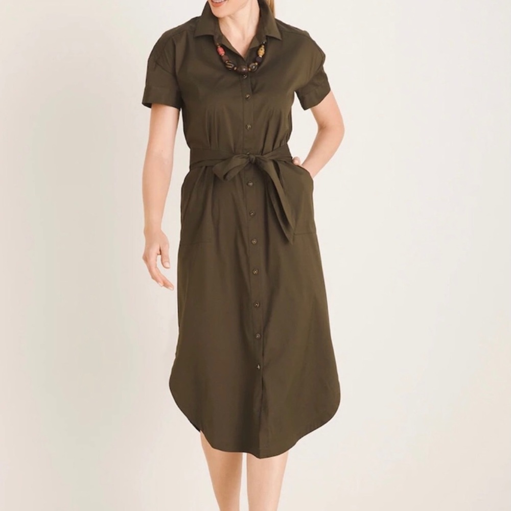 Chico’s size 2 Poplin Utility midi dress